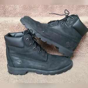 Timberland Sz 6.5 Boys Black Waterproof Boots